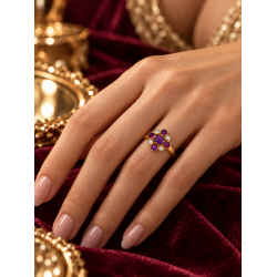 Pre Owned 9ct Amethyst and Pearl Ring ZC127